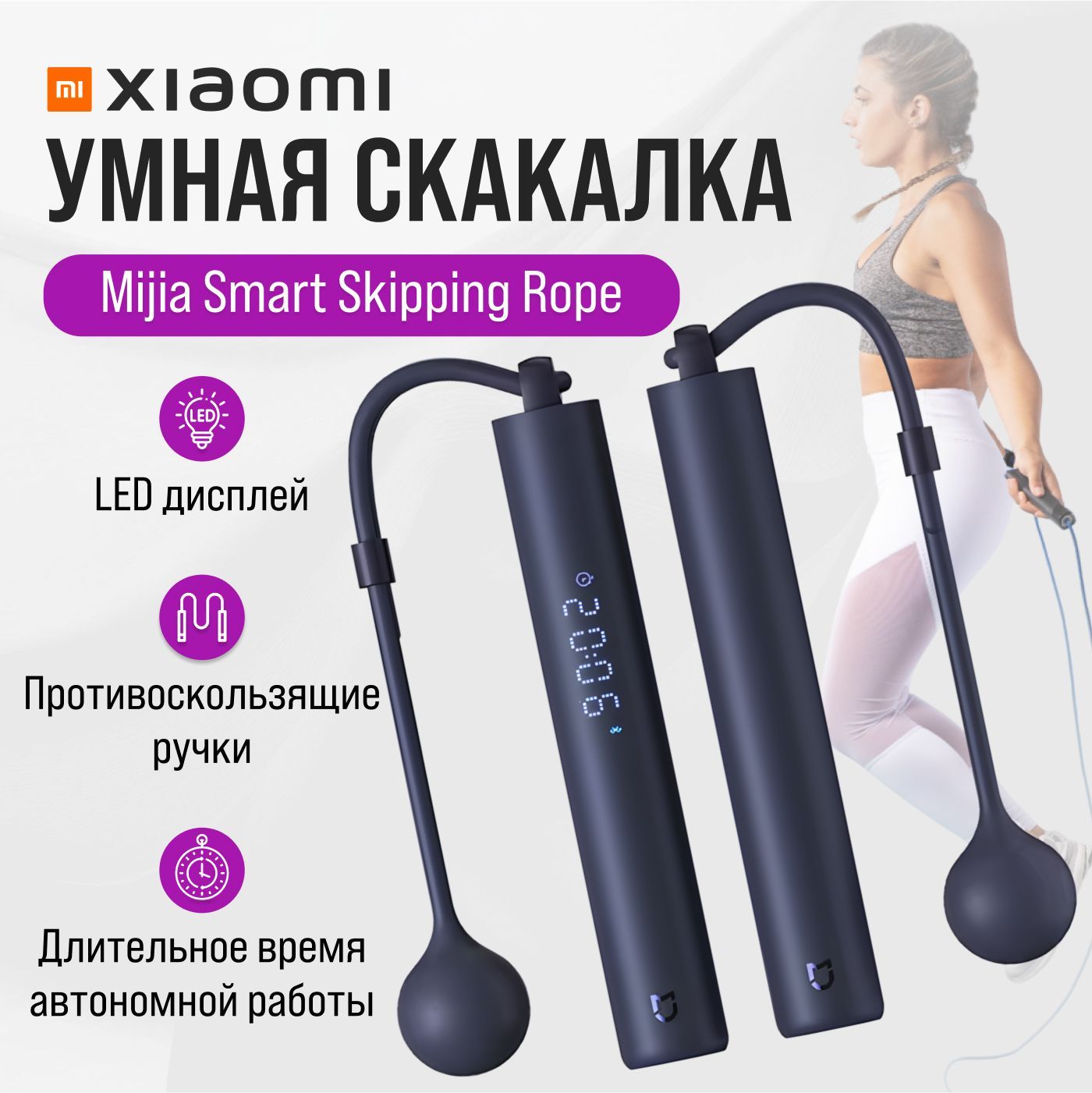 УмнаяскакалкаXiaomiMijiaSmartSkippingRopeDarkBlue(XMSR-З803)