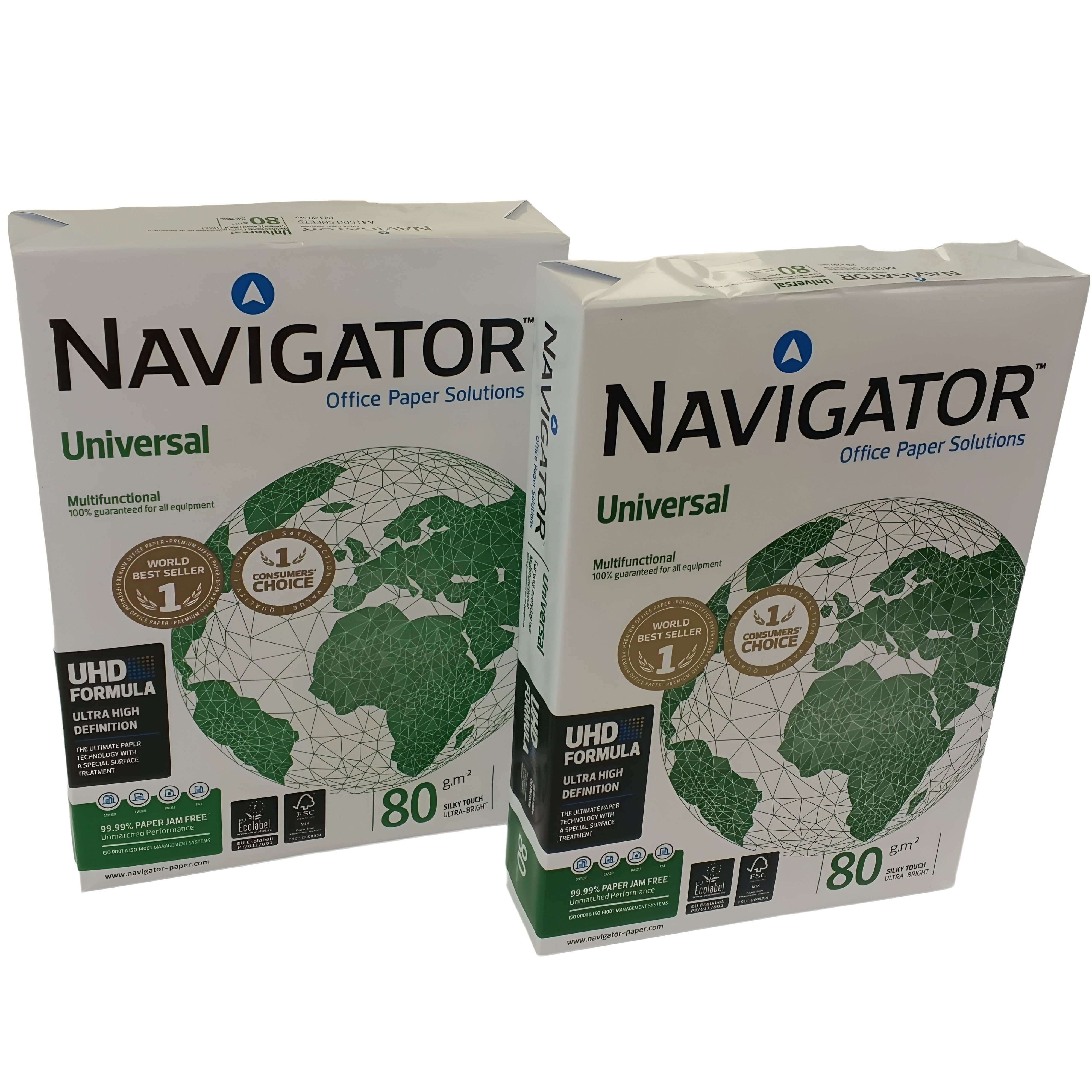 Бумага А4 для принтера Navigator Universal, Бандл 2 шт., 80 г/м2, 500л, класс A+