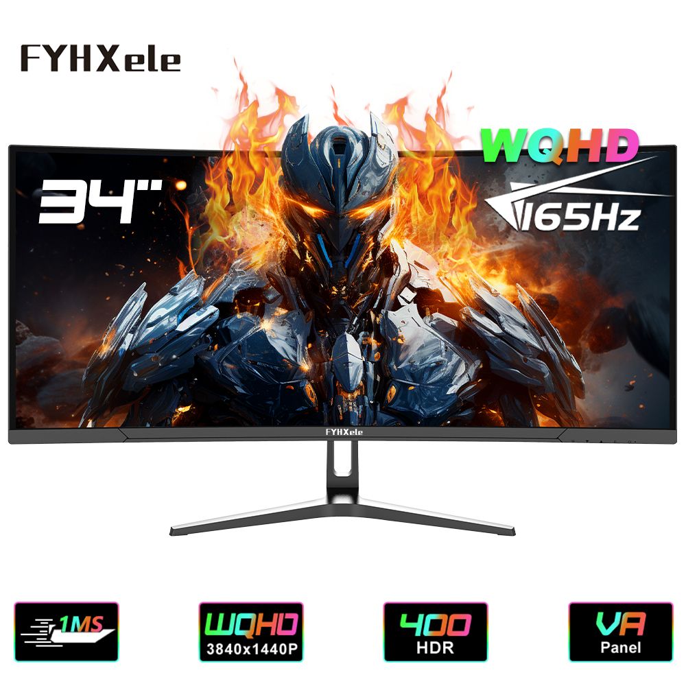 FYHXele34"МониторFY34WQHD-3,черный