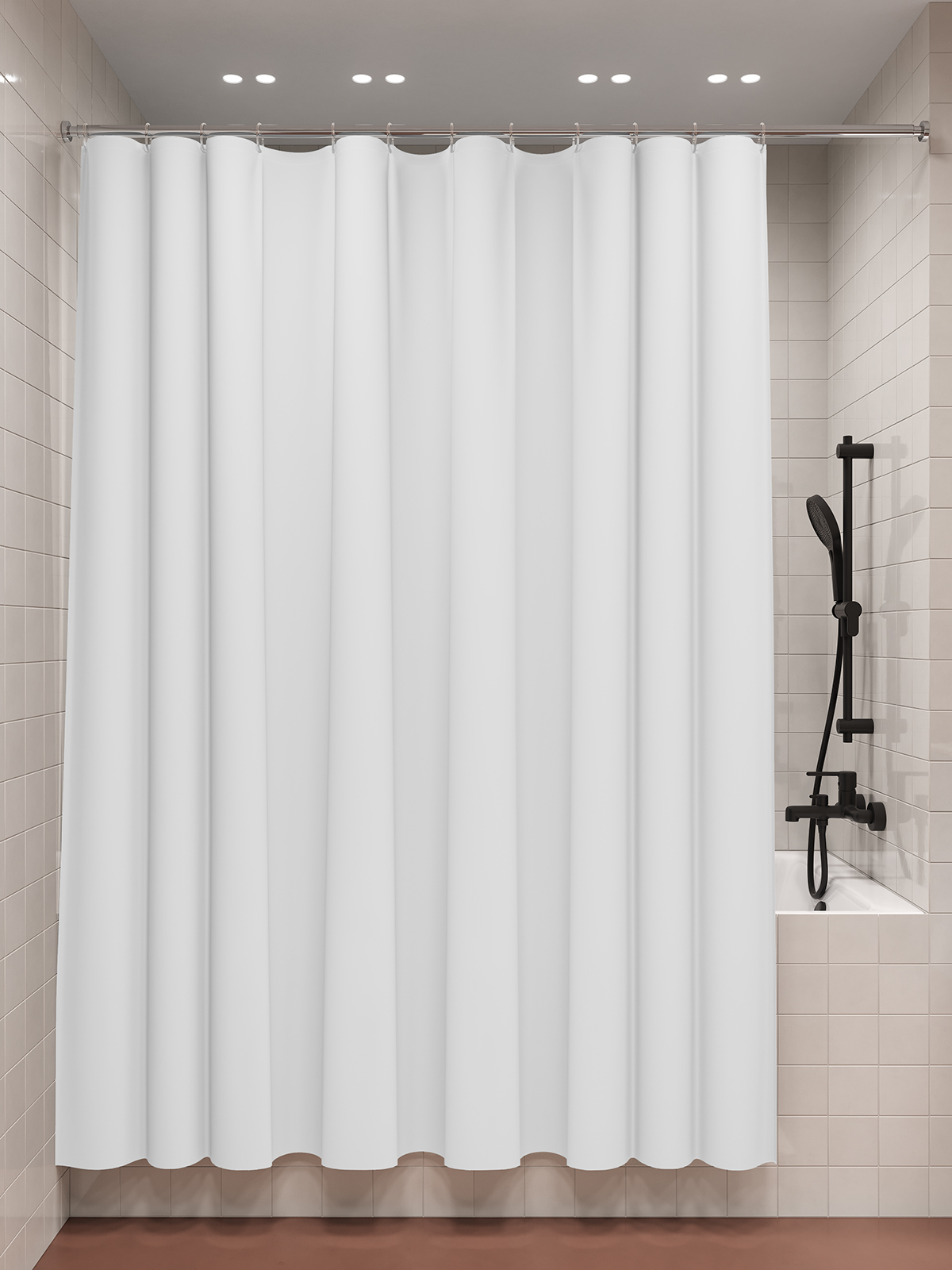 Фото товара на маркетплейсе ozon Штора для ванной комнаты и душа IDDIS, 180x200 см, водоотталкивающий материал, однотонная, с кольцами, P02PE18i11