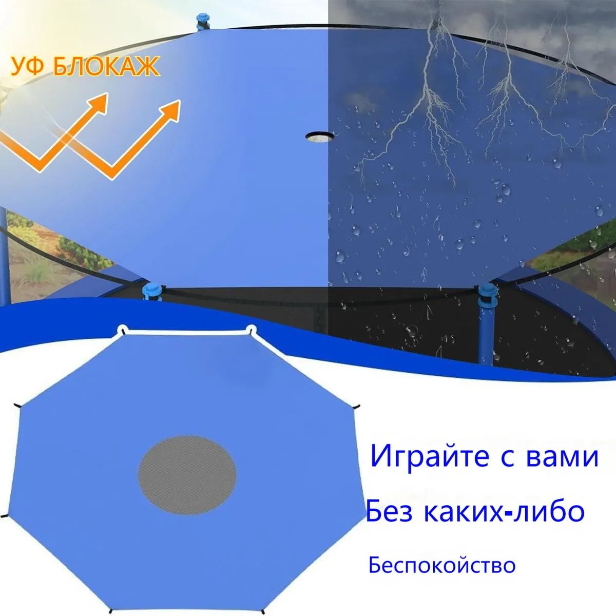 Водонепроницаемый Оксфордский навес для батута, солнцезащитный козырек(图3)