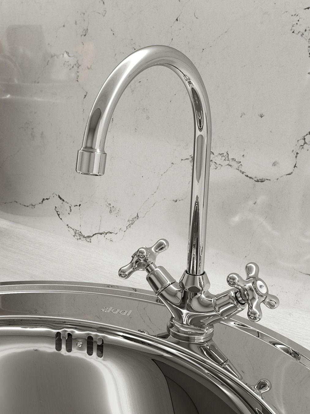 Фото товара на маркетплейсе ozon Смеситель для кухни IDDIS, латунь, 59000T4C+W04, Jeals