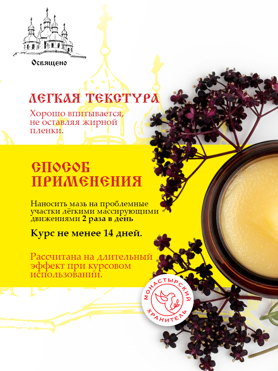 Мазь от Варикоза Монастырская для укрепления сосудов, снятия отеков и усталости ног