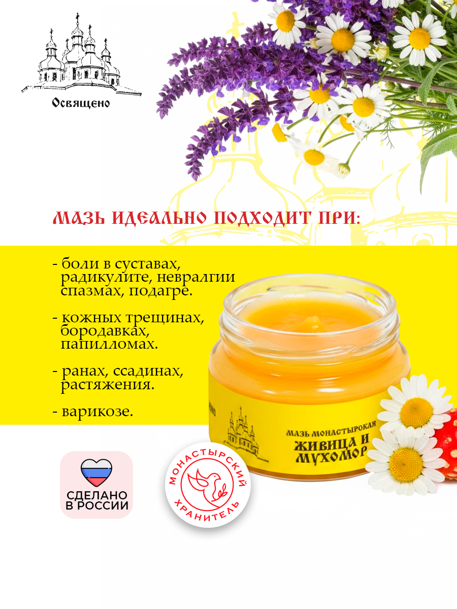 Мазь монастырская Живица и мухомор