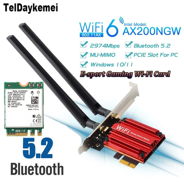 Intel Wi-Fi-адаптер Intel AX200 PCI-E WiFi 6 Адаптер 3000 Мбит/с ...