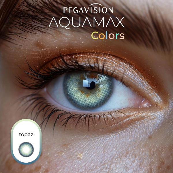 Цветные линзы Pegavision Aquamax Colors 2 линзы R 8.6 SPH -2.00 Topaz ...