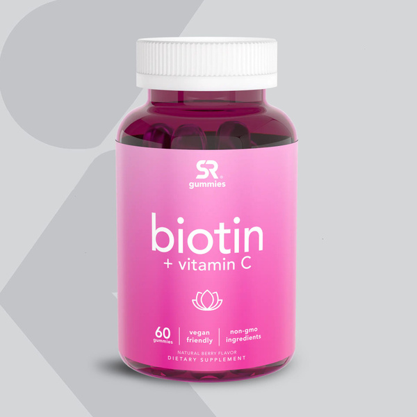 Биотин 5000 мкг с Витамином C, Biotin + Vitamin C, Sports Research, 60 ...