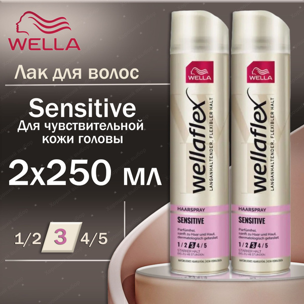 Wellaflex лак для волос 2 шт Sensitive для чувствительной кожи головы ...