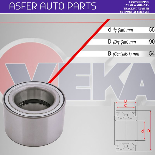 VEKA Передний ступичный подшипник ABS 55*90*54 для Fiat Ducato Boxer ...