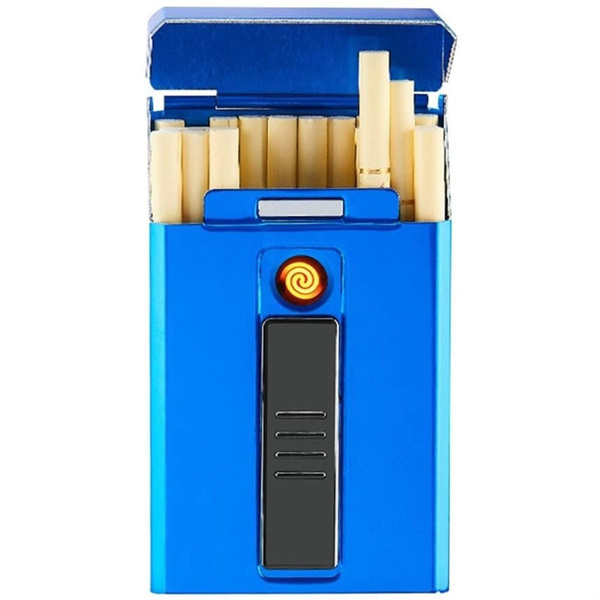 Зажигалка электронная USB-портсигар с зажигалкой 2 в 1 вмещает 20 ...
