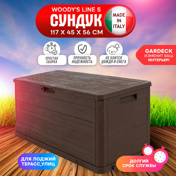 Сундук садовый Садовая тумба_Toomax, Пластик, 117х45х56 см - купить по ...