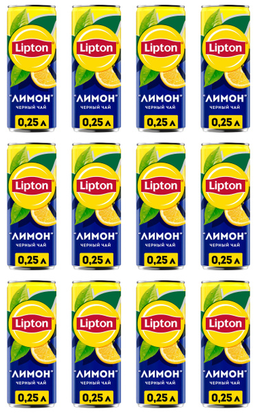 Lipton Холодный чай Лимон черный, 250 мл, 12 шт - купить с доставкой по ...