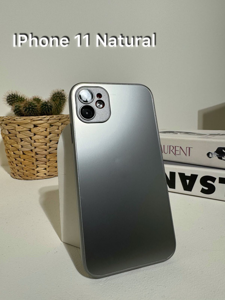 Чехол матовый IPhone 11 титановый с защитой на линзах / AG-Glass IPhone ...
