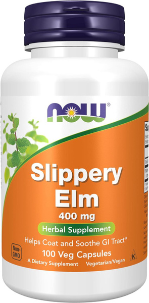 Now Красный вяз Slippery Elm 400 мг 100 капсул - купить с доставкой по ...