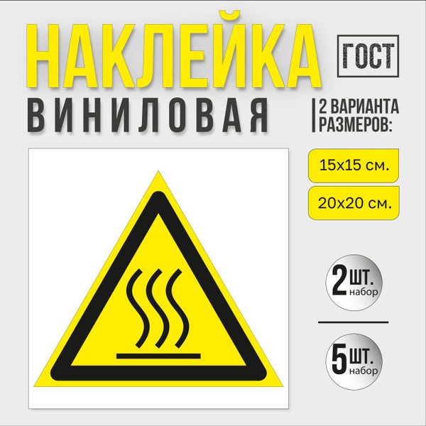 Наклейка "Осторожно. Горячая поверхность." - купить с доставкой по ...