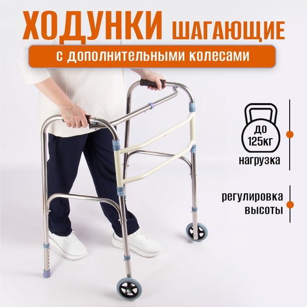 Ходунки для взрослых и пожилых с колесами шагающие W-WS1-WR - купить с ...