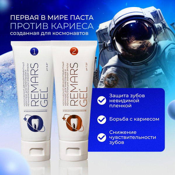 Зубная паста от кариеса и чувствительной эмали REMARS GEL, комплекс ...