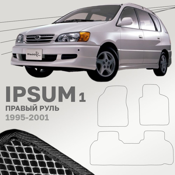 Коврики в салон автомобиля TOYOTA_IPSUM_1, цвет черный - купить по ...