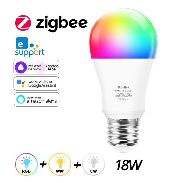 Умная лампочка Умная лампа Ewelink Zigbee, 18 Вт, E27，, 18 Вт ...