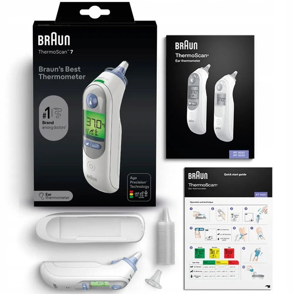 Инфракрасный детский ушной термометр Braun ThermoScan 7 IRT-6520 ...
