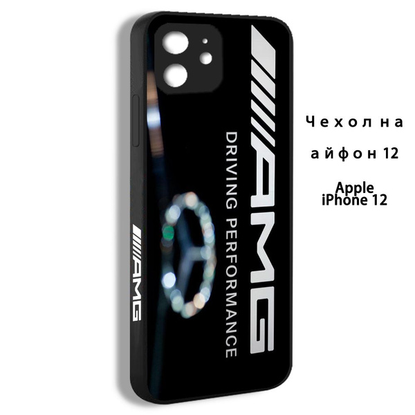 чехол для айфон iPhone 12 Mercedes Benz машина Мерседес Бенц АМГ черный ...