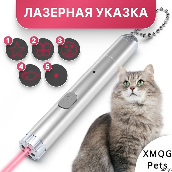 Лазерная указка 5 в 1 для кошек и собак с USB зарядкой / Игрушка для ...