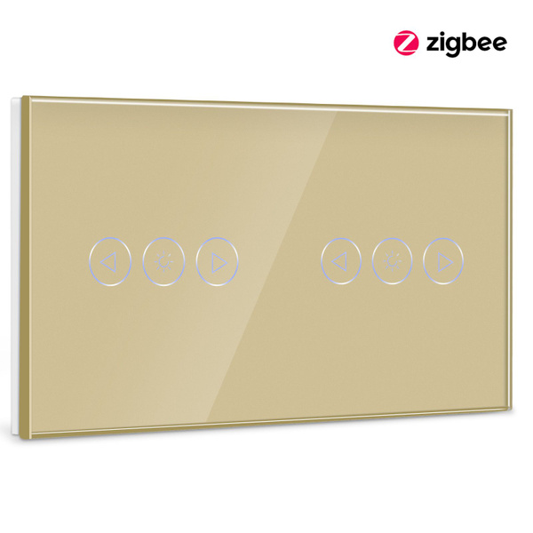 Cенсорный выключатель диммер с Алисой, 2 Zigbee светорегулятор ,Умный ...