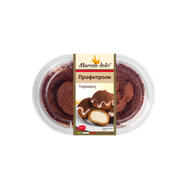 Пирожное Профитроли Тирамису Marcelo Dolci, креманка, 100 г - купить с ...