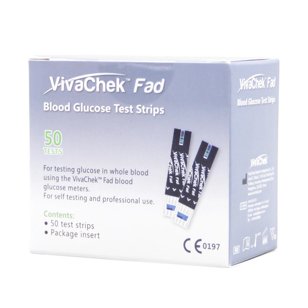 VIVACHEK Тест полоски на глюкометры FAD 50шт - купить с доставкой по ...