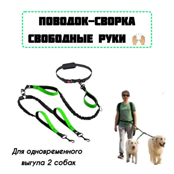 Характеристики Поводок Свободные руки для прогулок с двумя собаками ...