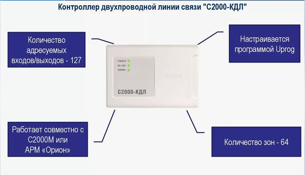 С2000-КДЛ Болид Контроллер двухпроводной линии связи - купить с ...