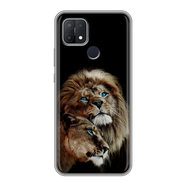 Дизайнерский силиконовый чехол для OPPO A15 Парочка львов - купить с ...