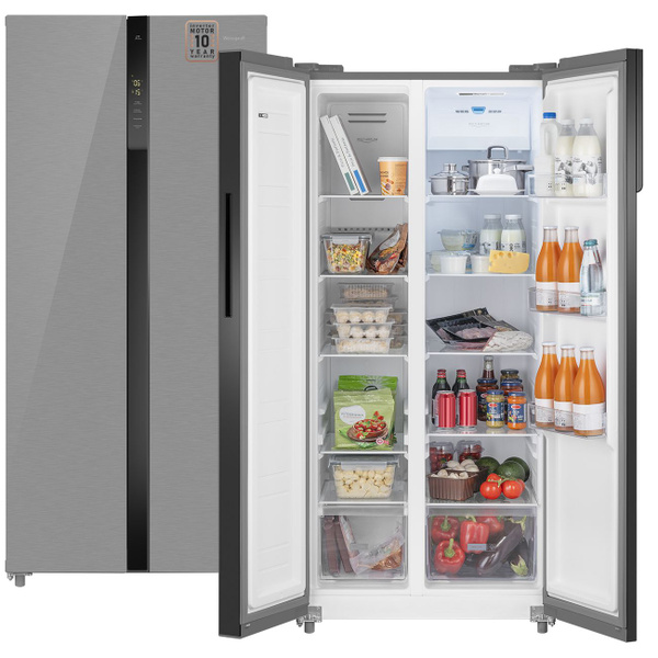 Холодильник Weissgauff WSBS 500 Inverter NoFrost Inox, серый металлик ...