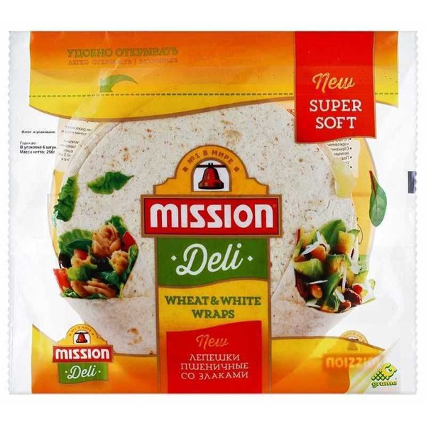 Mission Пшеничные Лепешки Тортильи Wheat and White, 250 г - купить с ...