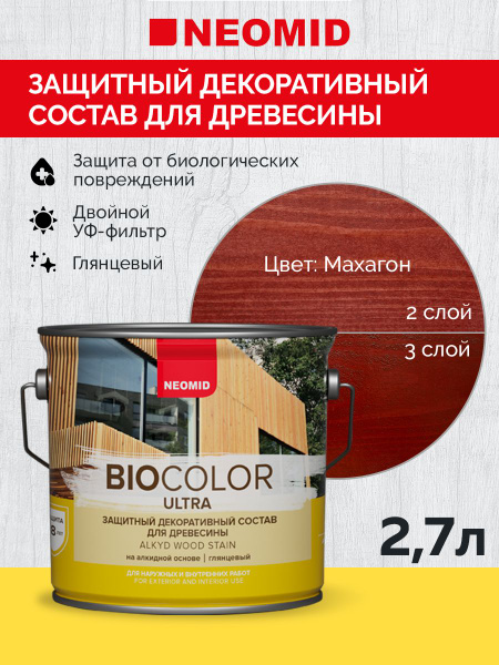 Декоративная Пропитка для дерева деревозащитная "Neomid" BIO COLOR ...