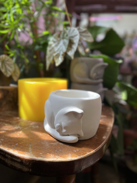 Силиконовая форма кашпо Кот sibforms купить на OZON по низкой цене ...