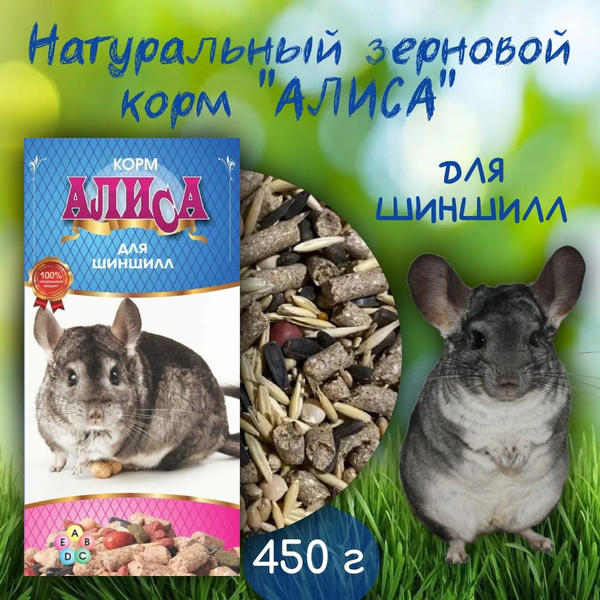 Корм для Шиншилл Алиса 450г - купить с доставкой по выгодным ценам в ...