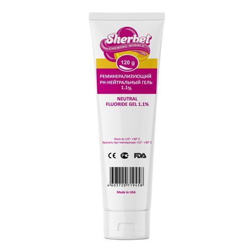 Реминерализующий рН-нейтральный гель Sherbet Neutral Fluoride Gel 1,1% ...