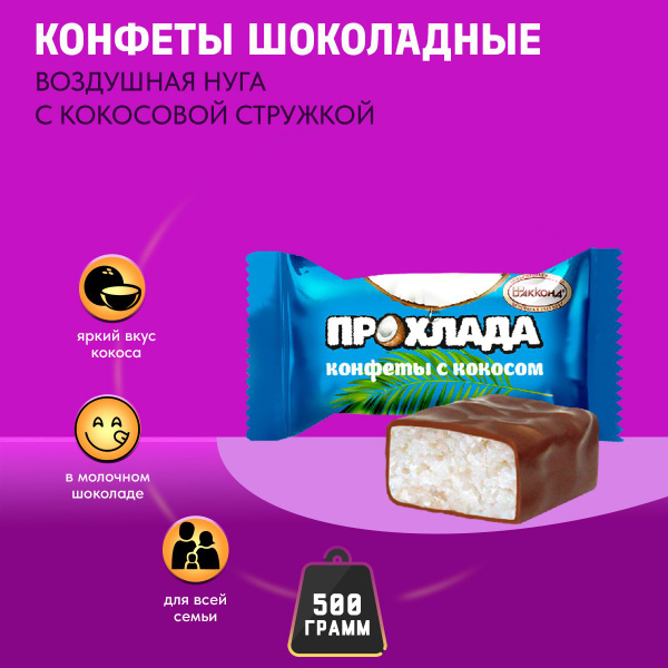 Конфеты Прохлада с кокосом 500 грамм Акконд - купить с доставкой по ...