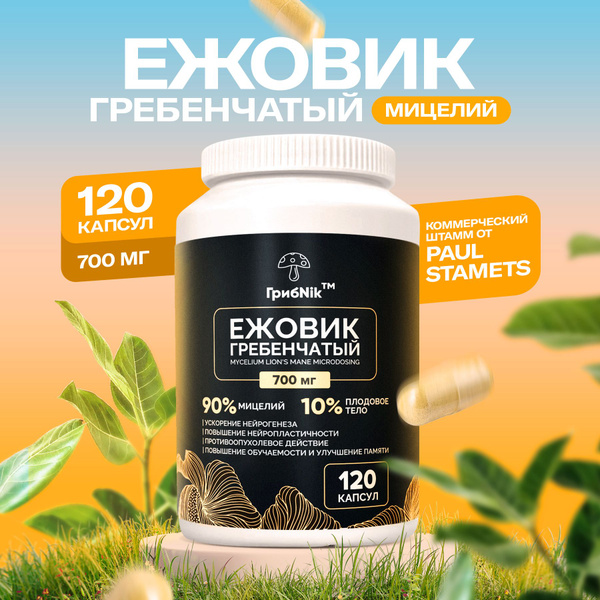Ежовик гребенчатый микродозинг мицелий капсулы 120 капсул 700 мг ...