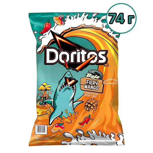 Кукурузные чипсы Doritos Baja Fiery Mango перец чили, манго 1 шт. 74.4 ...