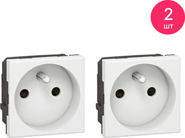 Розетка силовая штепсельная Legrand / Легранд Mosaic 2К+З, 16А 250В ...