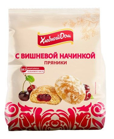 Пряники Хлебный дом с вишневой начинкой, 300г 7 шт - купить с доставкой ...
