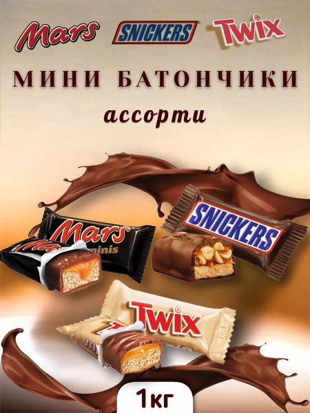Ассорти сникерс марс твикс мини minis - купить с доставкой по выгодным ...