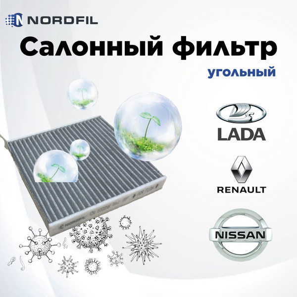 Фильтр салонный NORDFIL Фильтр салона угольный LADA Largus, RENAULT ...