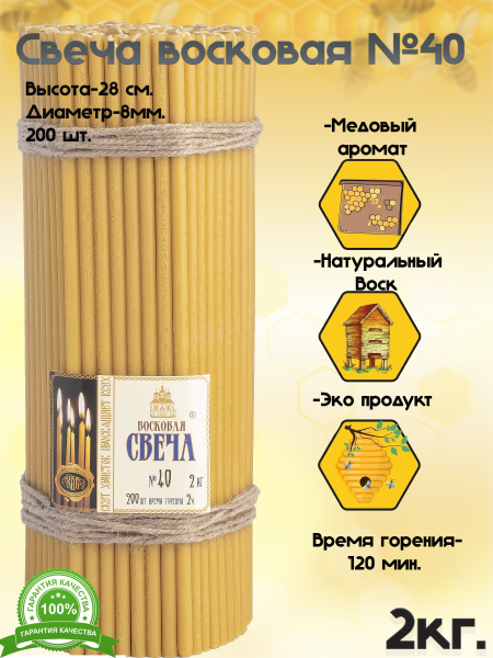 Свечи церковные, 28 мм, 200 шт купить по выгодной цене в интернет ...