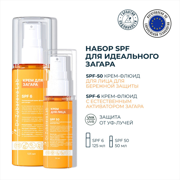 Вопросы и ответы о Dr. Zubareva НАБОР SPF 50+ крем-флюид для лица и ...