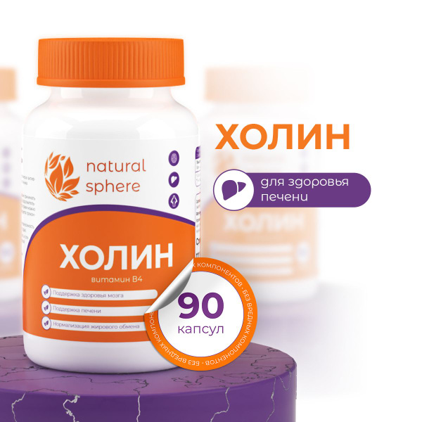 Холин Битартрат 500 мг, витамины В4 / для мозга и концентрации, 90 ...