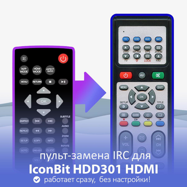 Пульт ДУ Irc пульт замена для Iconbit Hdd301 Hdmi купить по выгодной