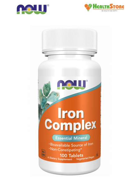 Характеристики NOW Iron Complex 100 таблеток витамины железо хелат для ...